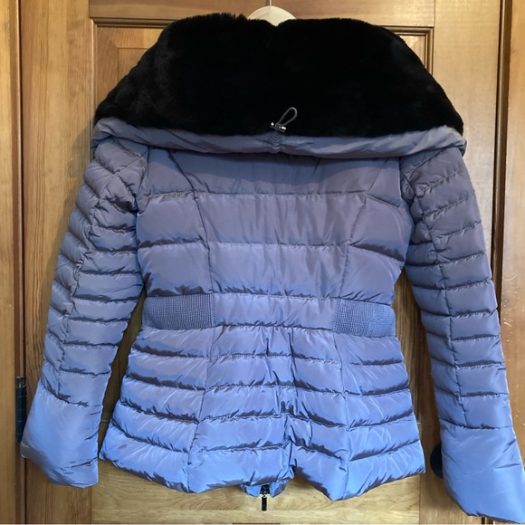Moncler Authentic Purple Fur Down Jacket Modane Giubbotto Size 3 Large - Picture 12 of 14